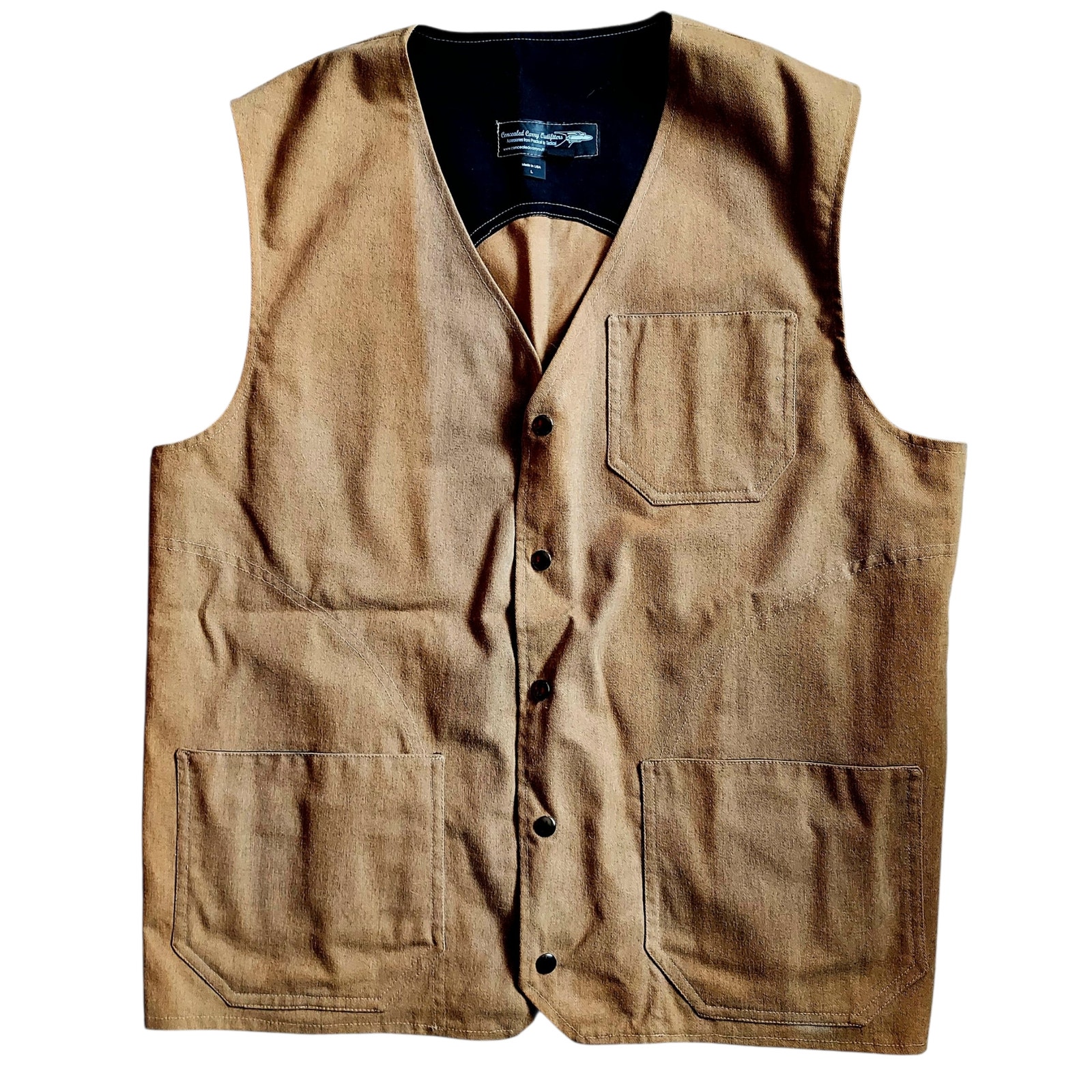 Concealed Carry Outfitters Men's Tactical Urban Travel Vest Brushed Cotton Sz Lg